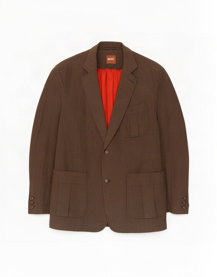 Ανδρικό σακάκι σακάκι Hugo Boss με 2 κουμπιά EU 54 2XL καφέ βαμβακερό