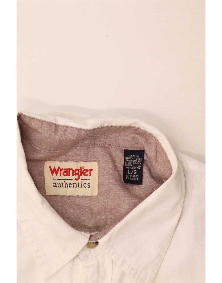 Ανδρικό κοντομάνικο πουκάμισο Wrangler λευκό βαμβακερό