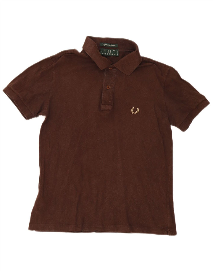 Fred Perry Ανδρικό πουκάμισο Polo Μικρό καφέ βαμβακερό