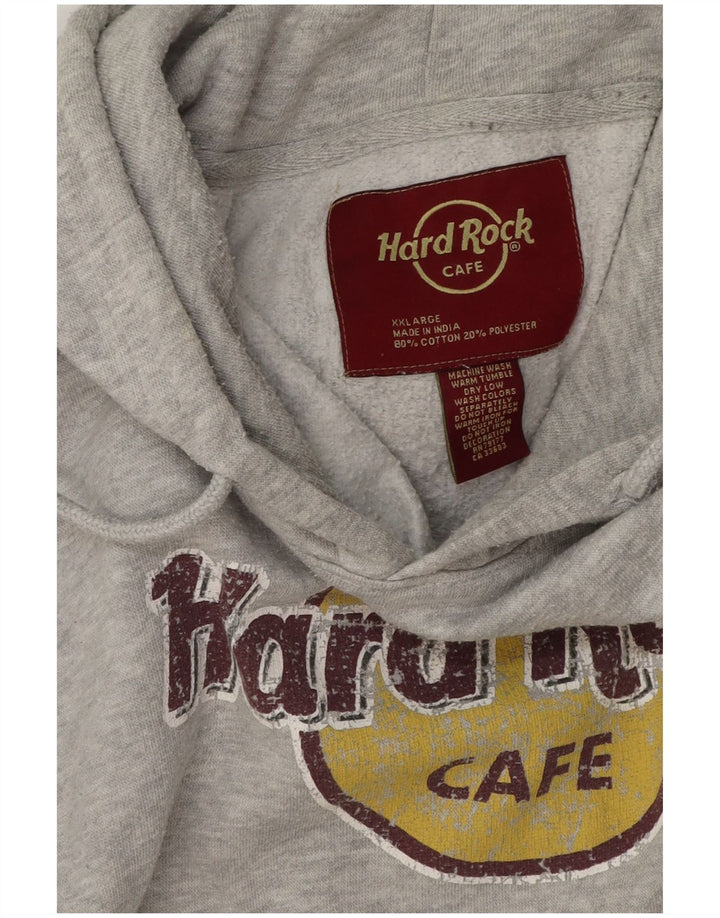 Hard Rock Cafe Ανδρικά Μπαρτσελόνα γραφικά κουκούλα 2XL βαμβακερό γκρι