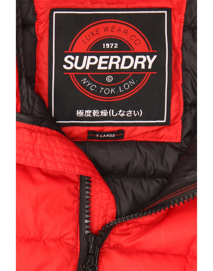 SUPERDRY Γυναικεία padded Gilet UK 18 XL Red Polyester