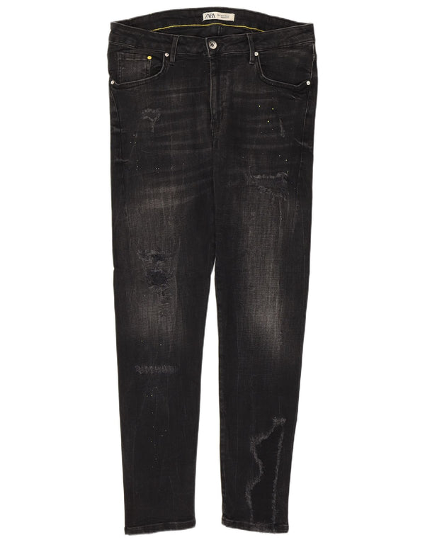 Zara Ανδρικά στενά τζιν EU 46 XL W36 L31 Μαύρο βαμβακερό