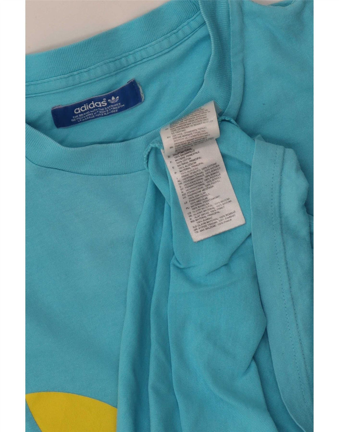 Ανδρικό γραφικό T-Shirt Adidas Top από μεσαίο μπλε βαμβακερό