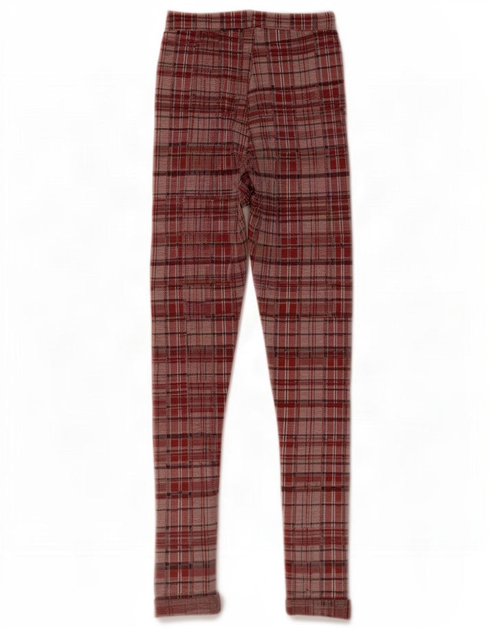Topshop Γυναικεία γραφικά κολάν UK 8 Small Red Check Polyester