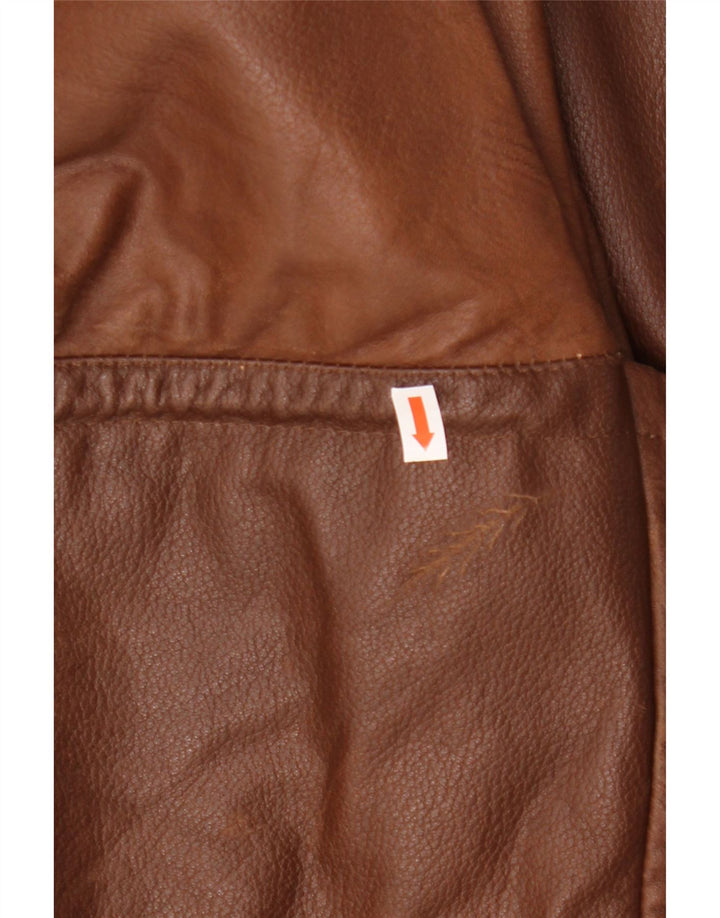 VINTAGE Ανδρικό Δερμάτινο Μπουφάν UK 42 XL Καφέ Δερμάτινο