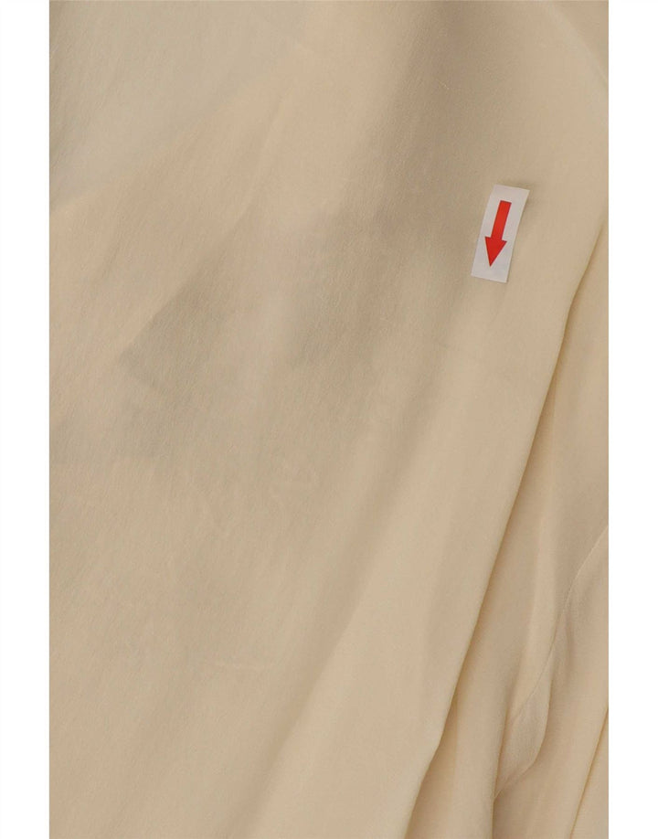 Vintage γυναικείο πουκάμισο μπλούζα IT 42 Medium Off White Floral Silk