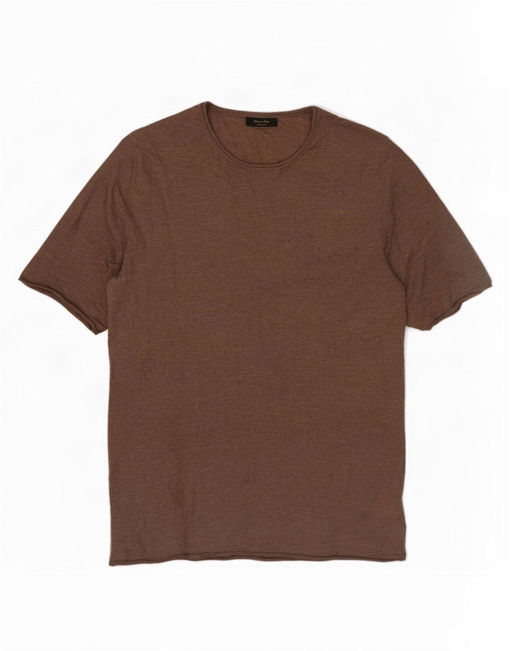 Massimo Dutti Γυναικείο πουλόβερ με λαιμόκοψη UK 10 Small Brown