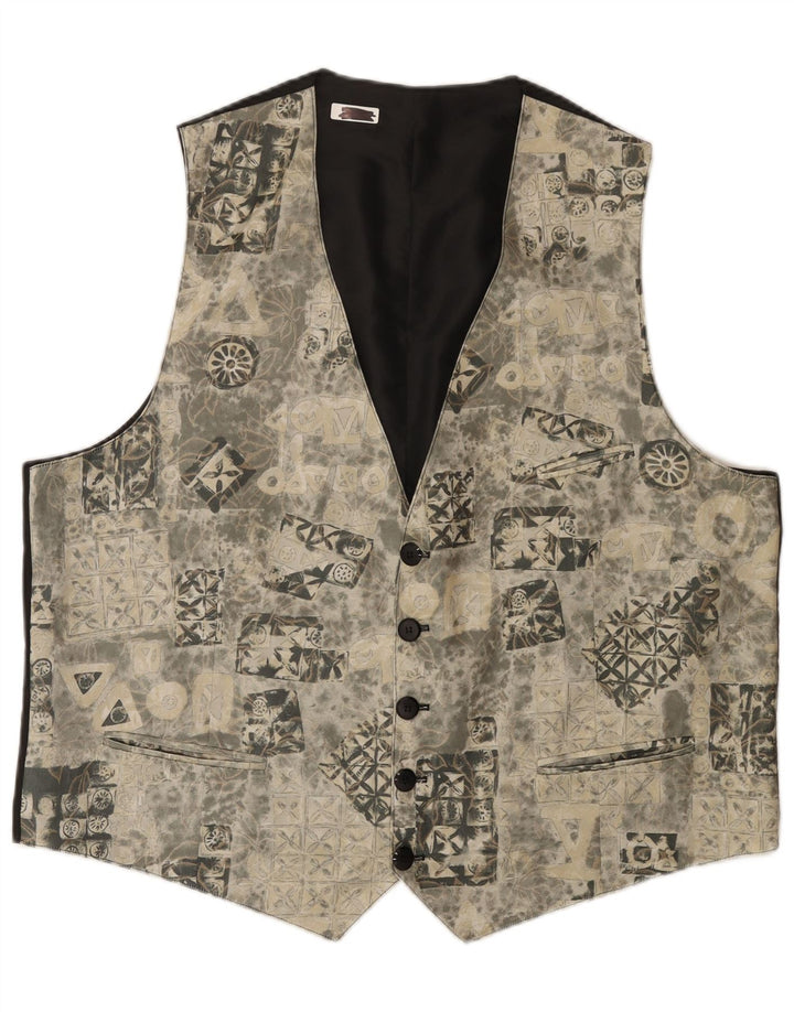 Vintage ανδρικό γιλέκο Abstract Pattern 2XL Γκρι Πολυακρυλικό