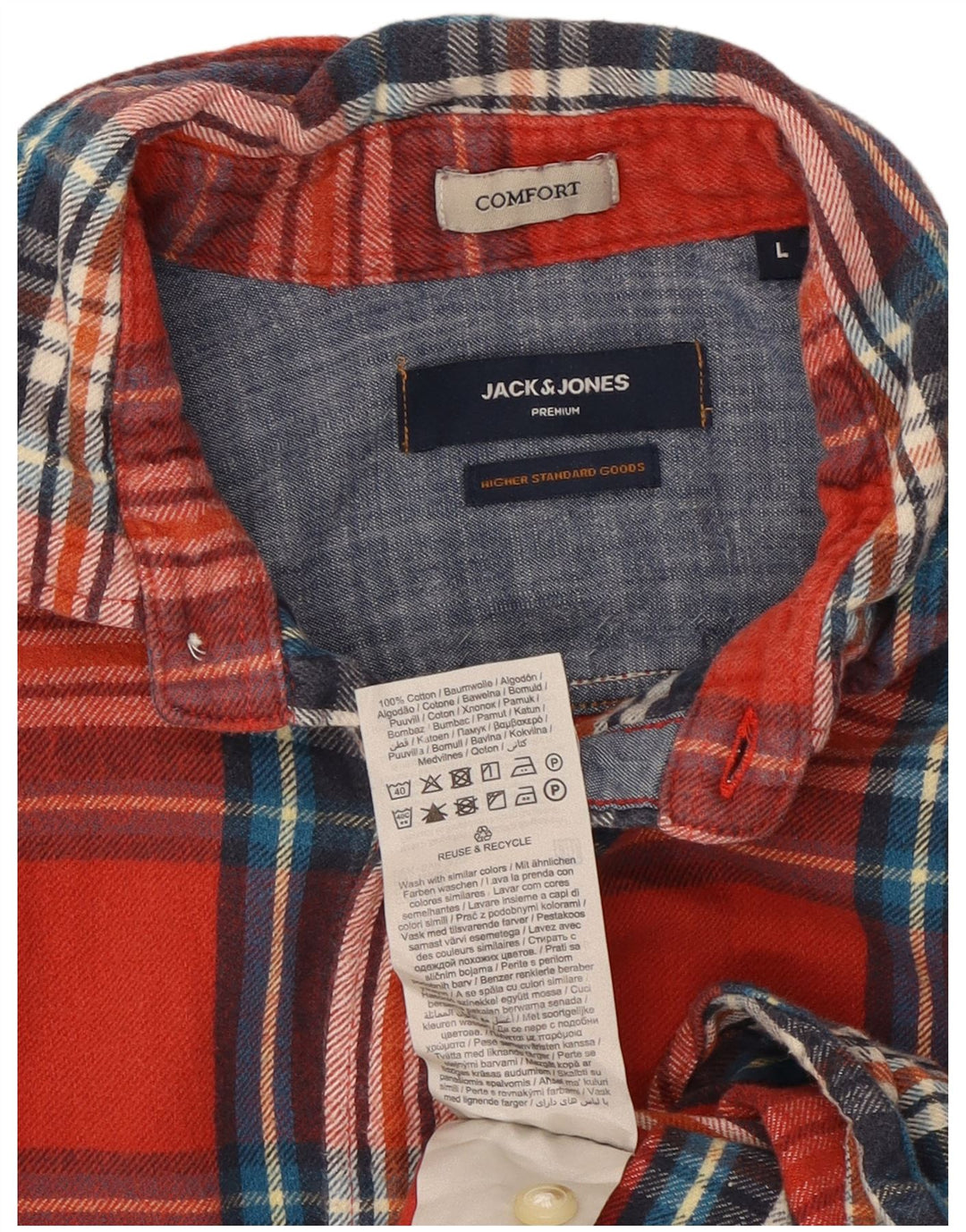 Jack & Jones Ανδρικό φανελένιο πουκάμισο μεγάλο κόκκινο βαμβακερό