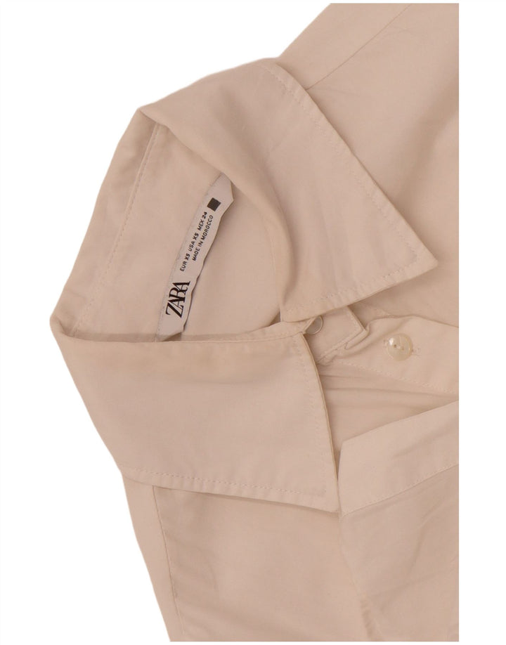 Zara Γυναικείο πουκάμισο Oversized Μπλούζα UK 6 XS Λευκό