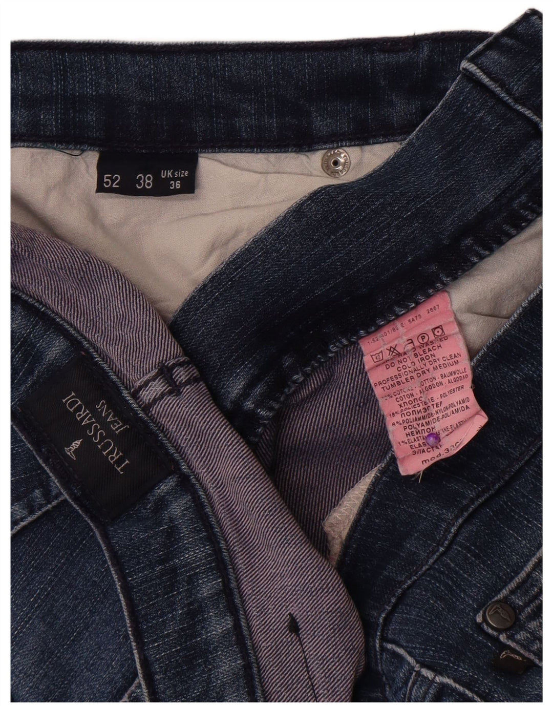 Ανδρικό τζιν Trussardi ίσιο W36 L32 Μπλε βαμβακερό