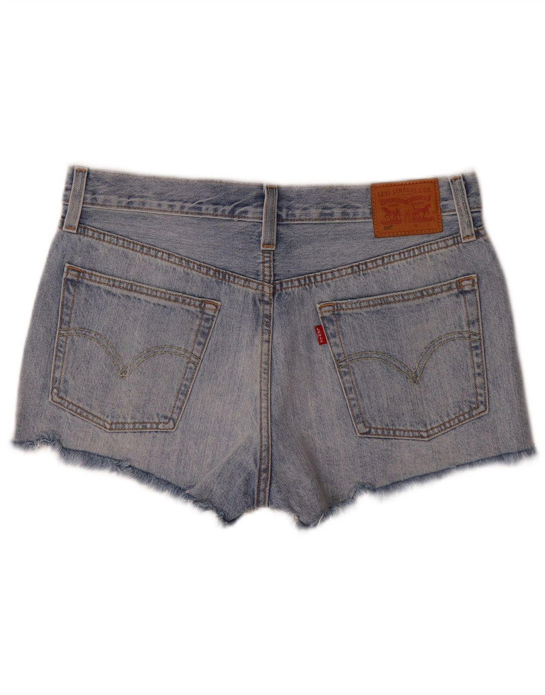 Levi's Womens 501 Distressed τζιν σορτς W31 μεσαίο μπλε βαμβακερό