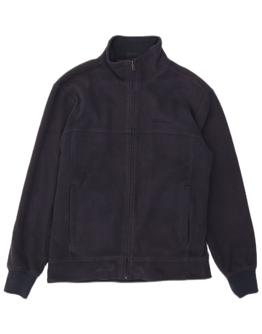 Champion Mens Fleece Jacket UK 38 Medium Navy Blue Polyester