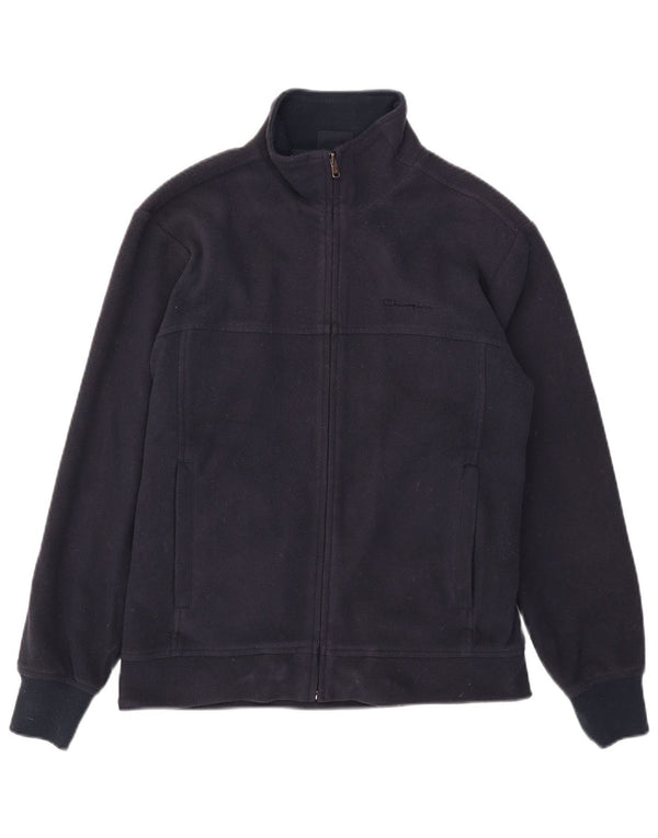 Champion Mens Fleece Jacket UK 38 Medium Navy Blue Polyester