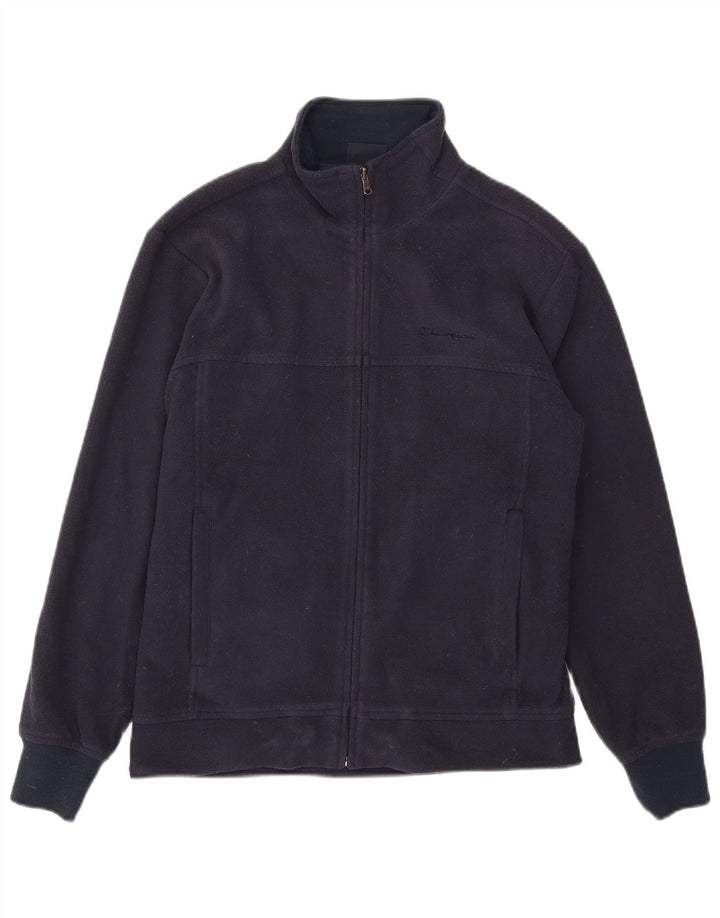 Champion Mens Fleece Jacket UK 38 Medium Navy Blue Polyester