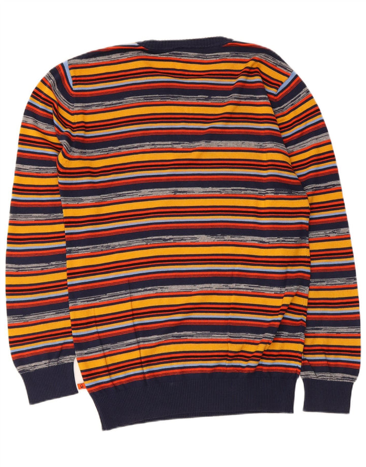 Ανδρικό πουλόβερ Benetton Crew Neck Jumper Μεσαίο πολύχρωμο βαμβακερό ριγέ
