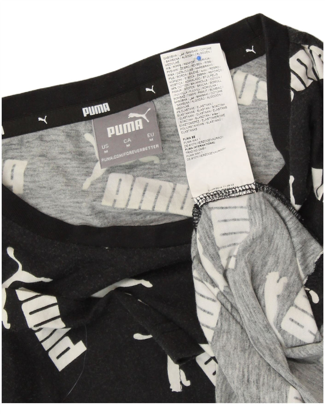 Ανδρικό γραφικό μπλουζάκι PUMA, μεσαίο μαύρο βαμβακερό