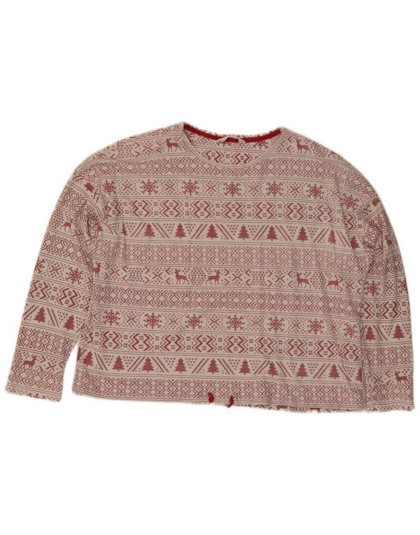 Marks & Spencer Γυναικεία φούτερ Crop Jumper UK 18 XL Off White Fair Isle