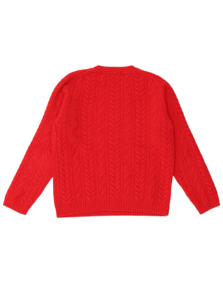 Tommy Hilfiger Γυναικείο πουλόβερ με λαιμόκοψη UK 12 μεσαίο κόκκινο μαλλί