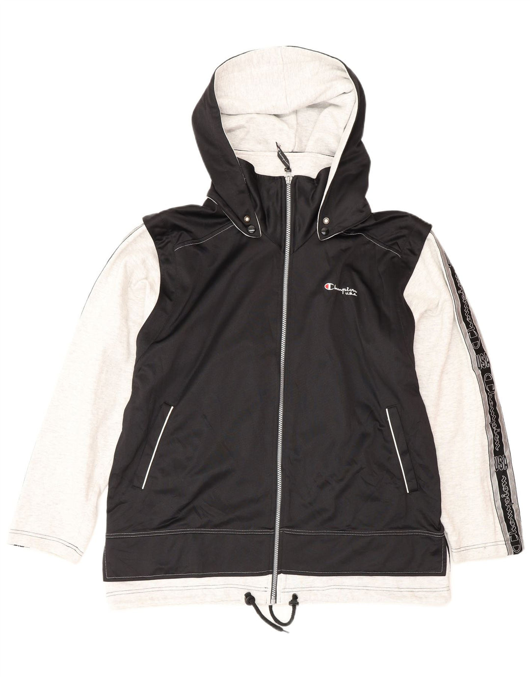 Ανδρική αθλητική φόρμα Champion με γραφική κουκούλα Top Jacket Medium Black Colourblock