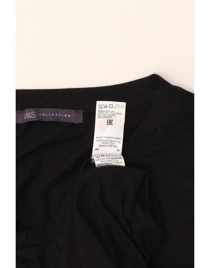 Marks & Spencer Γυναικείο τοπ μακρυμάνικο UK 10 Small Black Polyester