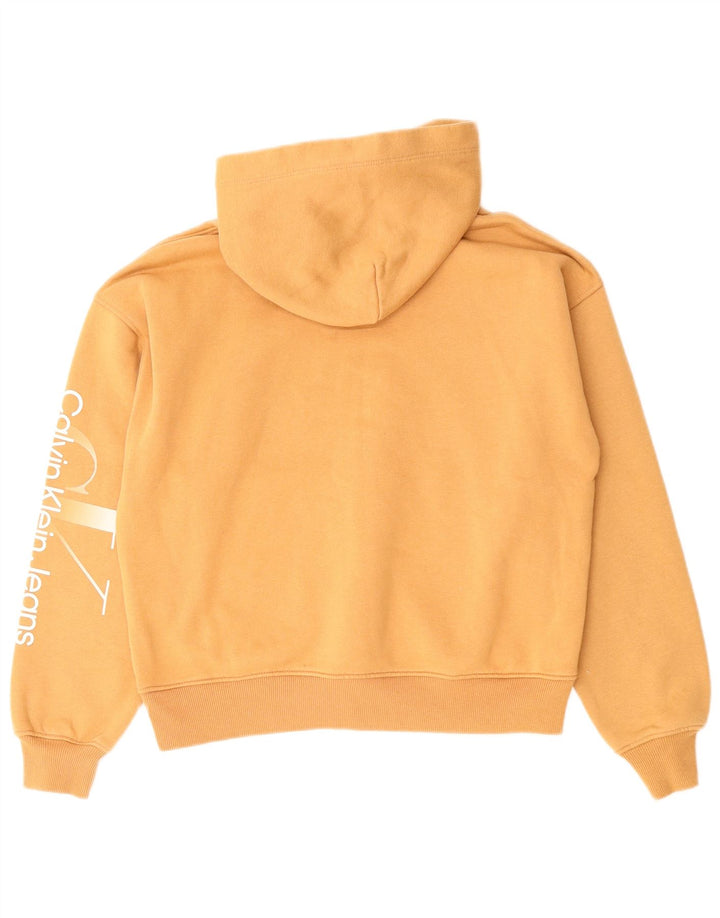 CALVIN KLEIN JEANS Γυναικεία κουκούλα με κουκούλα μεγάλου μεγέθους UK 10 Small Beige