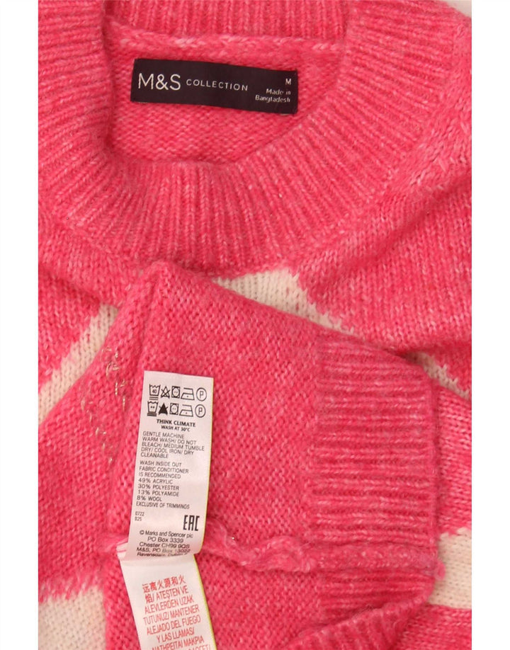 Marks & Spencer Γυναικείο πουλόβερ με λαιμόκοψη UK 14 Medium Pink
