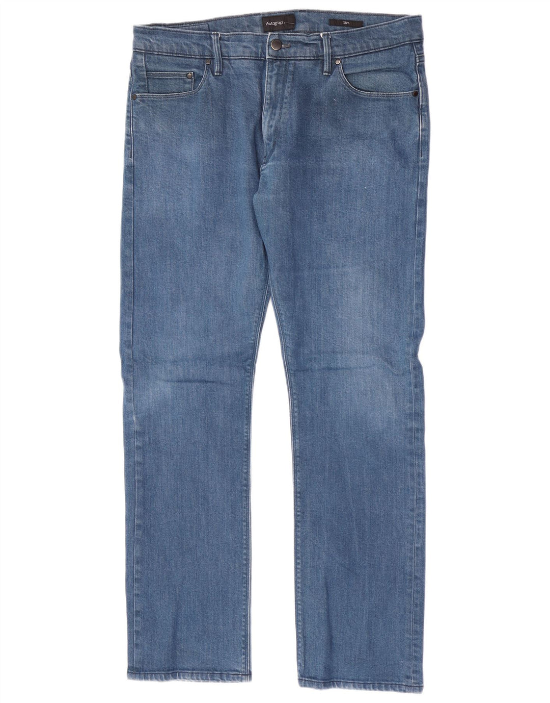 Marks & Spencer Ανδρικό Autograph Slim Jeans W36 L30 Μπλε βαμβακερό