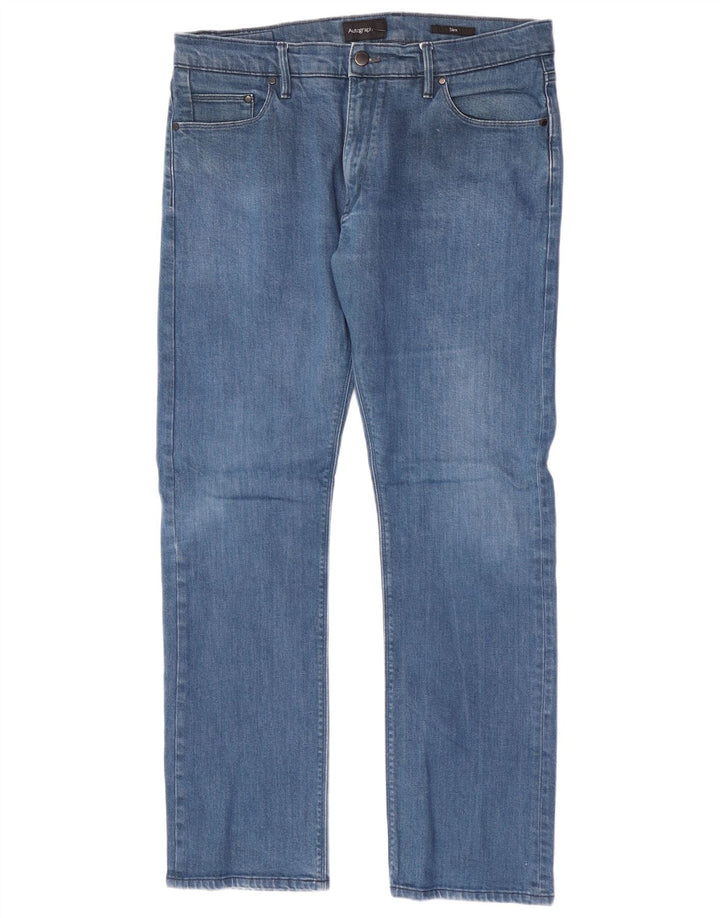 Marks & Spencer Ανδρικό Autograph Slim Jeans W36 L30 Μπλε βαμβακερό