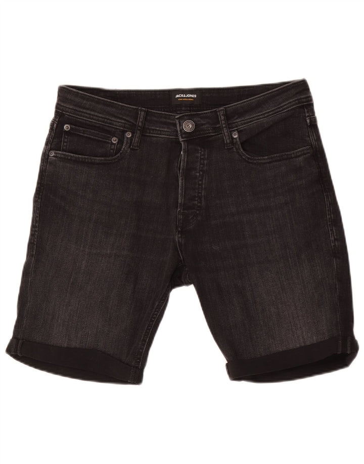 Jack & Jones Ανδρικό τζιν σορτς μεσαίο W32 μαύρο βαμβακερό