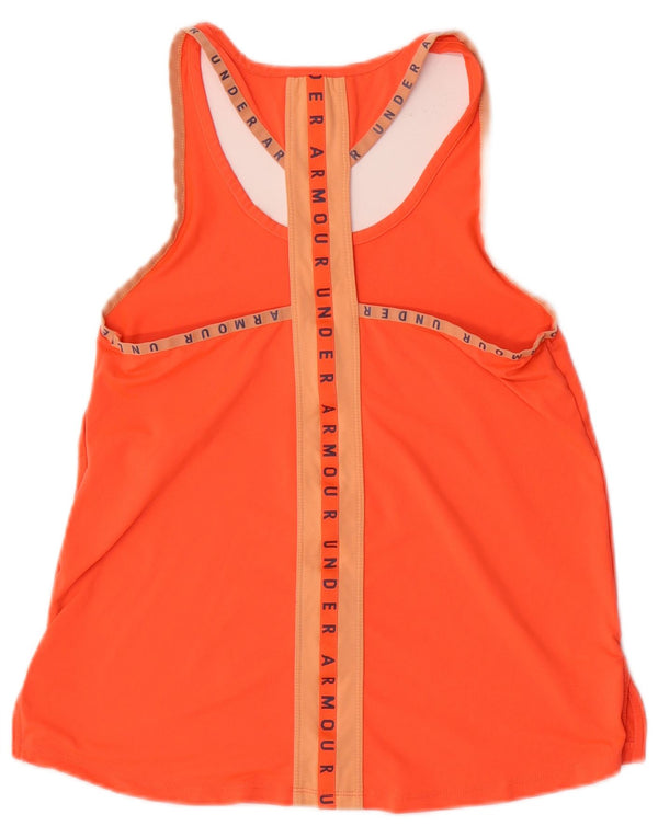 Under Armour Γυναικείο Heat Gear Graphic Vest Top UK 6 XS Orange Colourblock