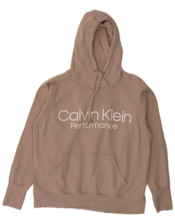 CALVIN KLEIN Γυναικεία Performance Loose Fit Hoodie Jumper UK 14 Medium Beige
