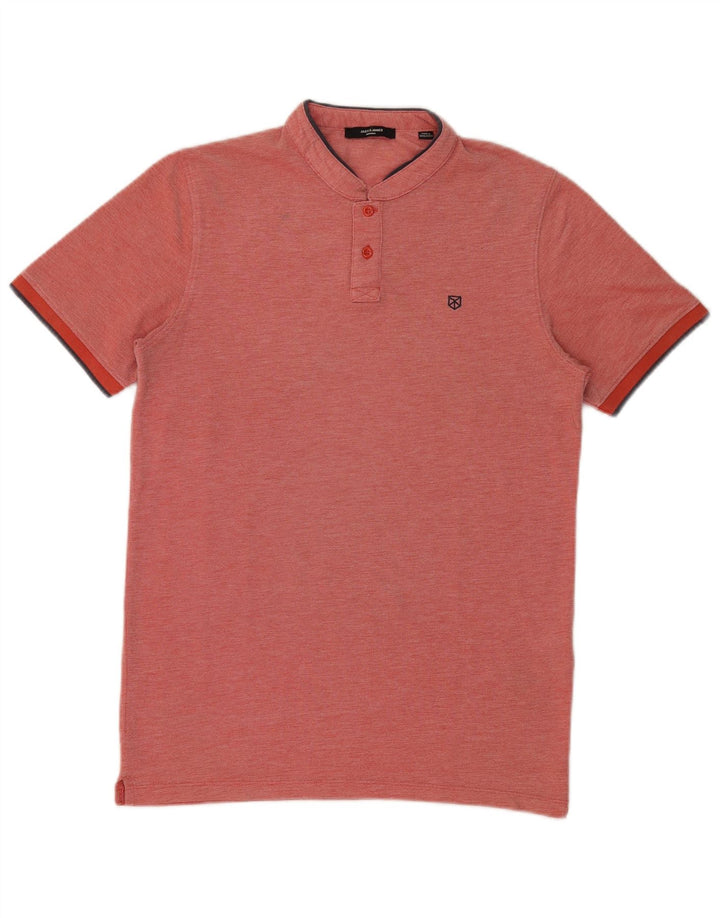Ανδρικό μπλουζάκι πόλο Jack & Jones, μικρό κόκκινο βαμβακερό