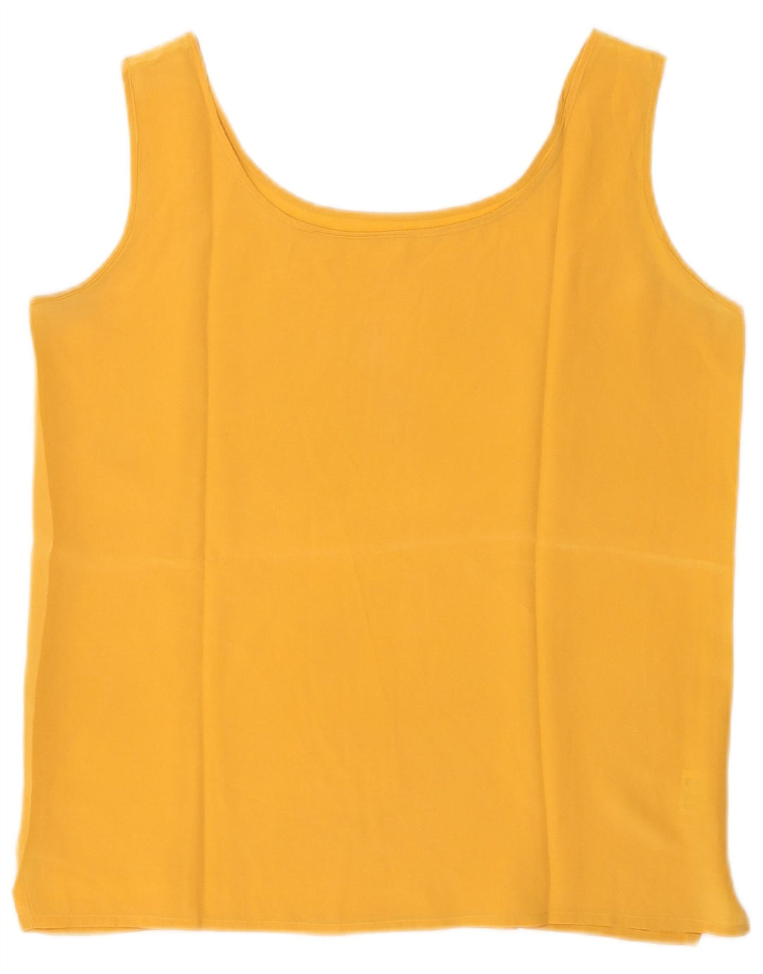Vintage γυναικείο αμάνικο Crop Top UK 12 Medium Yellow Silk