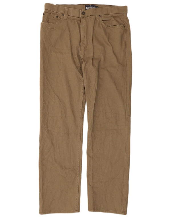 Marks & Spencer Mens Blue Harbour Straight Casual Παντελόνι W36 L31 Beige