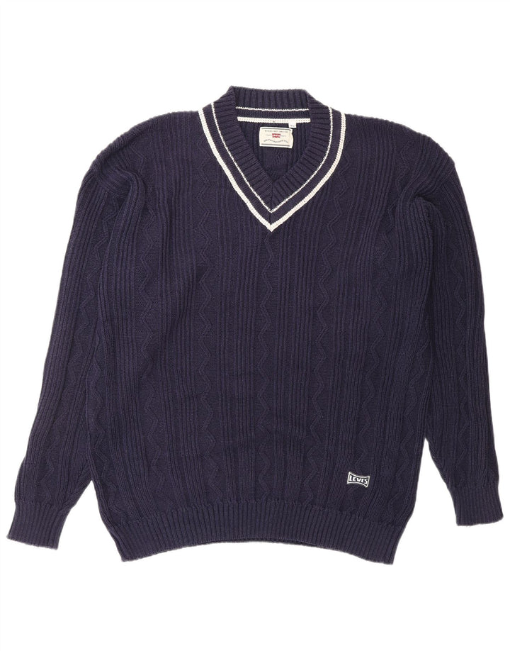 Ανδρικό πουλόβερ LEVI'S με V λαιμόκοψη XL Navy Blue