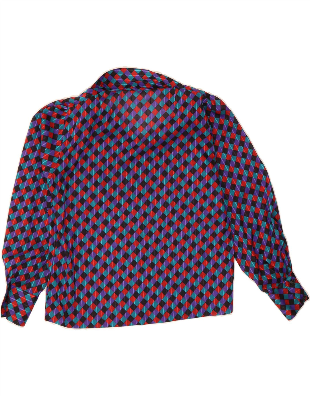 VINTAGE Womens Shirt Blouse UK 16 Large Purple Check Vintage Vintage and Second-Hand Vintage from Messina Hembry 