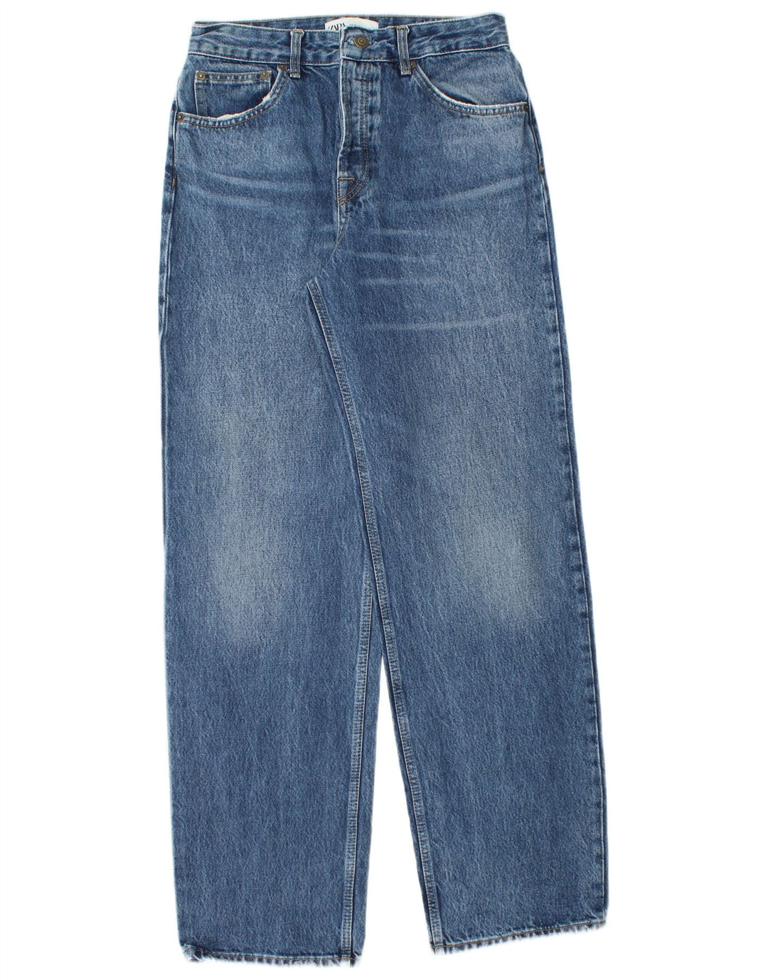 Zara Γυναικείο Straight Jeans EU 38 Small W28 L32 Blue
