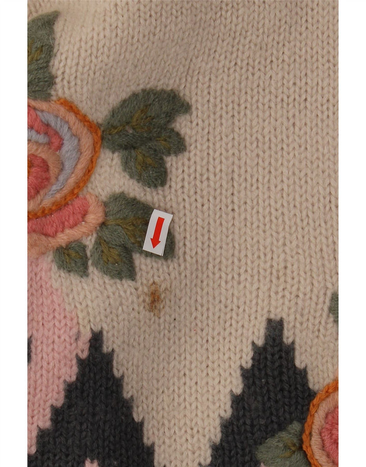 VINTAGE Γυναικείο πουλόβερ με λαιμό χελώνα με παραγάδι UK 16 μεγάλο ροζ