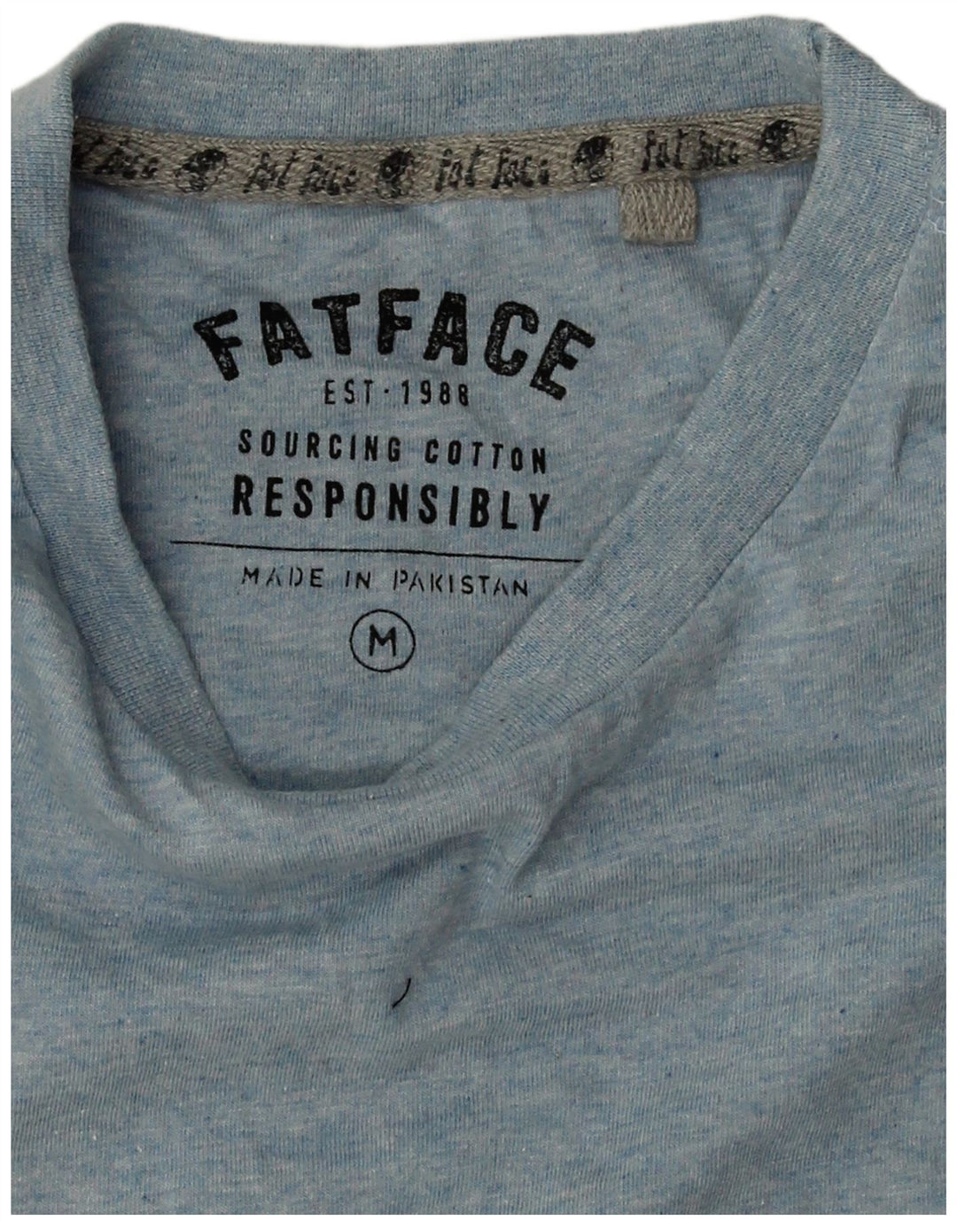 Ανδρικό T-Shirt Fat Face Top από μεσαίο μπλε βαμβακερό