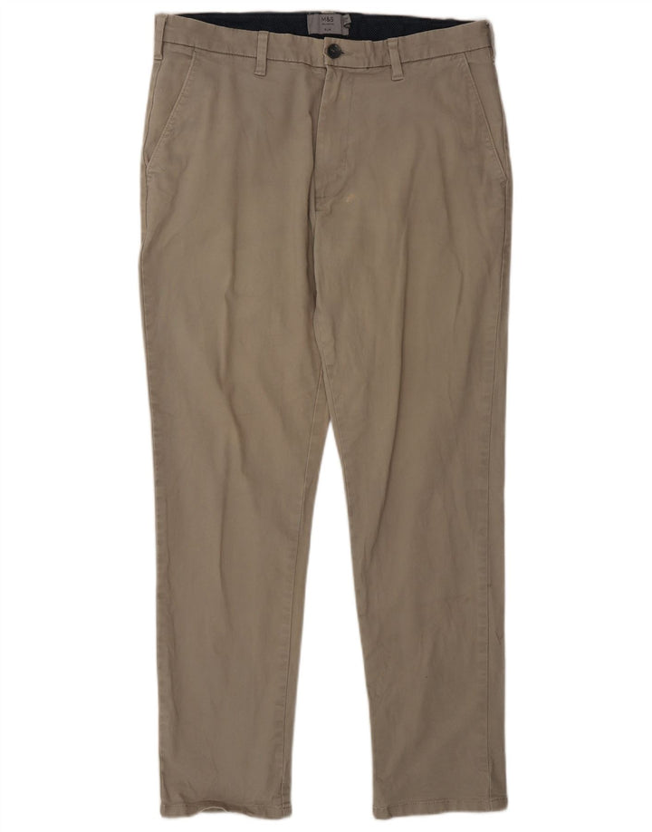 Ανδρικό παντελόνι Chino Marks & Spencer W32 L29 Γκρι βαμβακερό