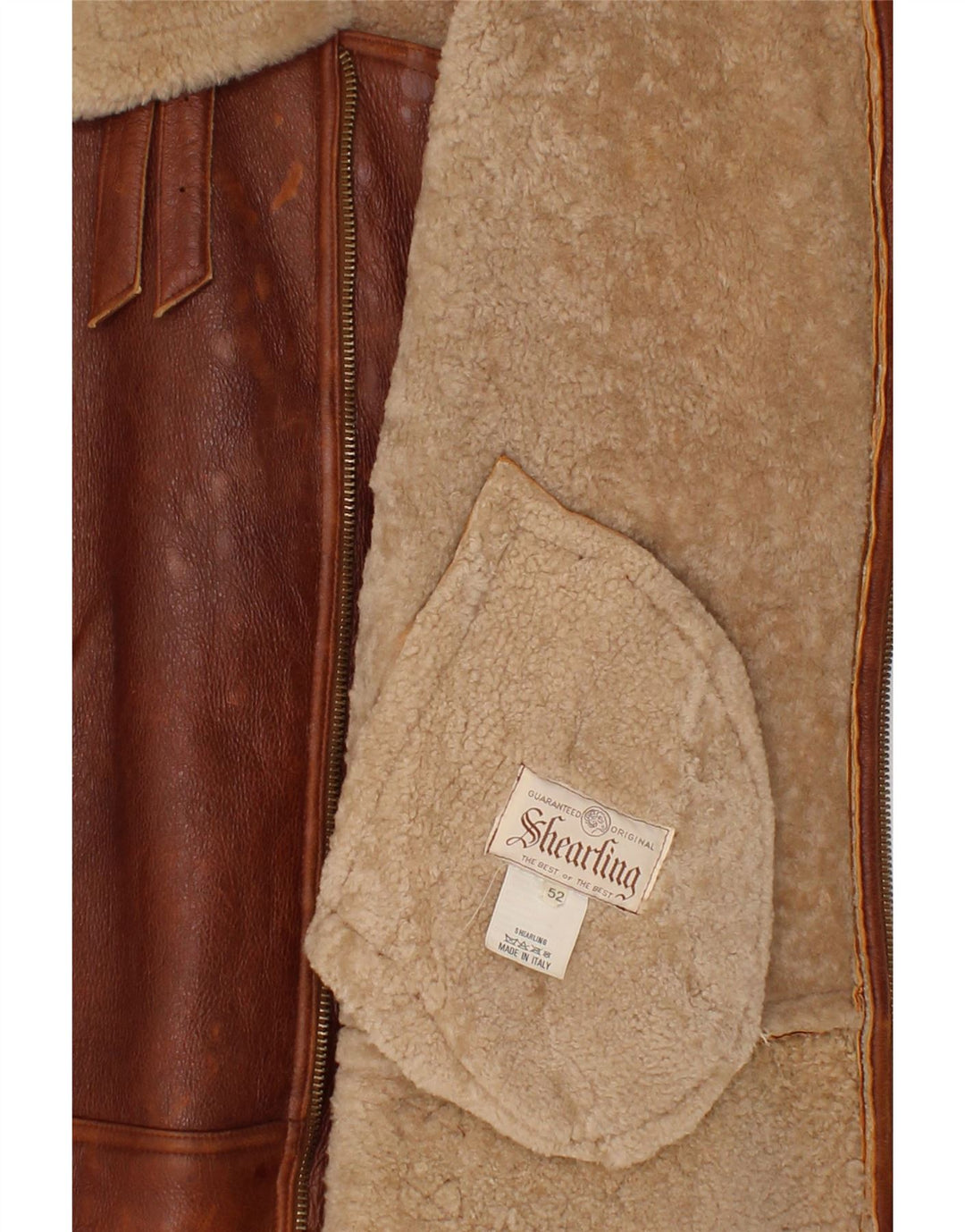 Ανδρικό Shearling Jacket VINTAGE IT 52 XL Καφέ Shearling