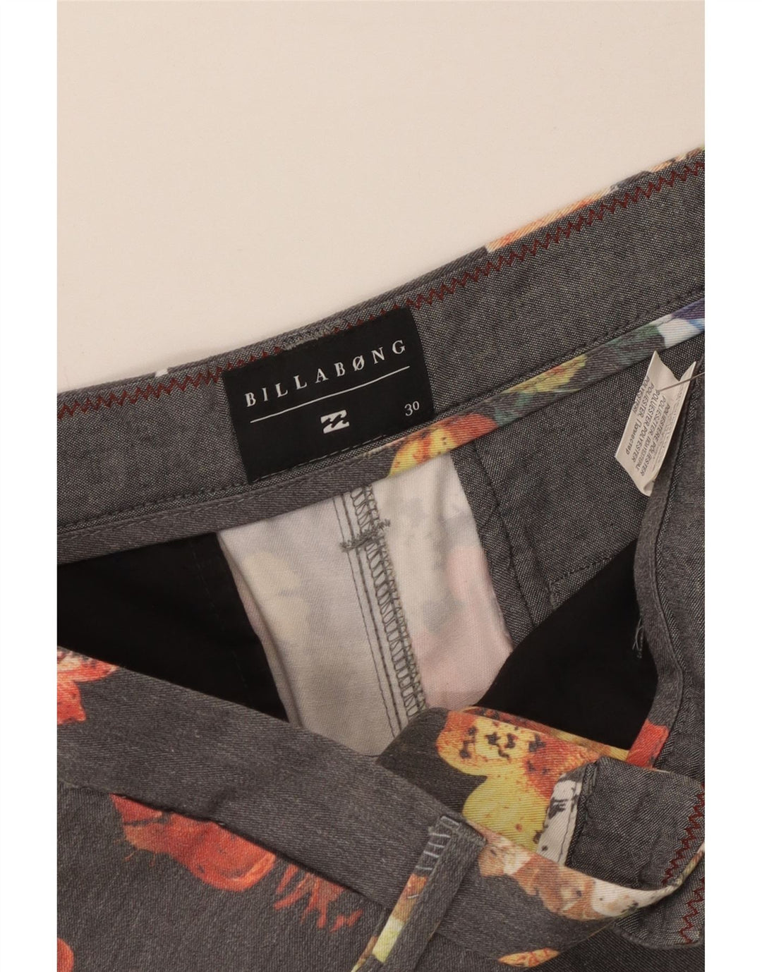 Ανδρικό σορτς Chino Billabong W30 Medium Grey Floral Polyester