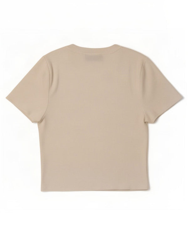 Zara Γυναικείο T-Shirt T-Shirt Top UK 8 Small White Viscose