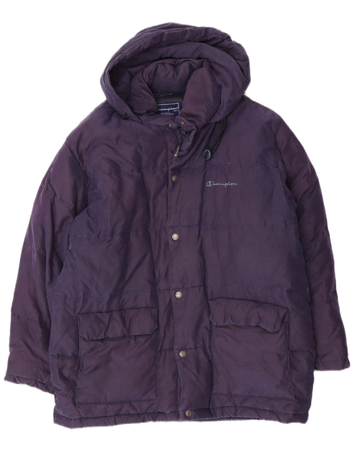 CHAMPION Ανδρικό μπουφάν με κουκούλα UK 38 Medium Navy Blue Nylon