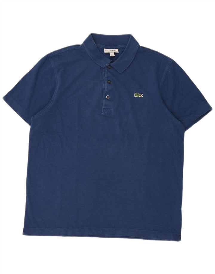 Ανδρικό μπλουζάκι πόλο Lacoste, νούμερο 5, Μεγάλο γαλάζιο από βαμβάκι