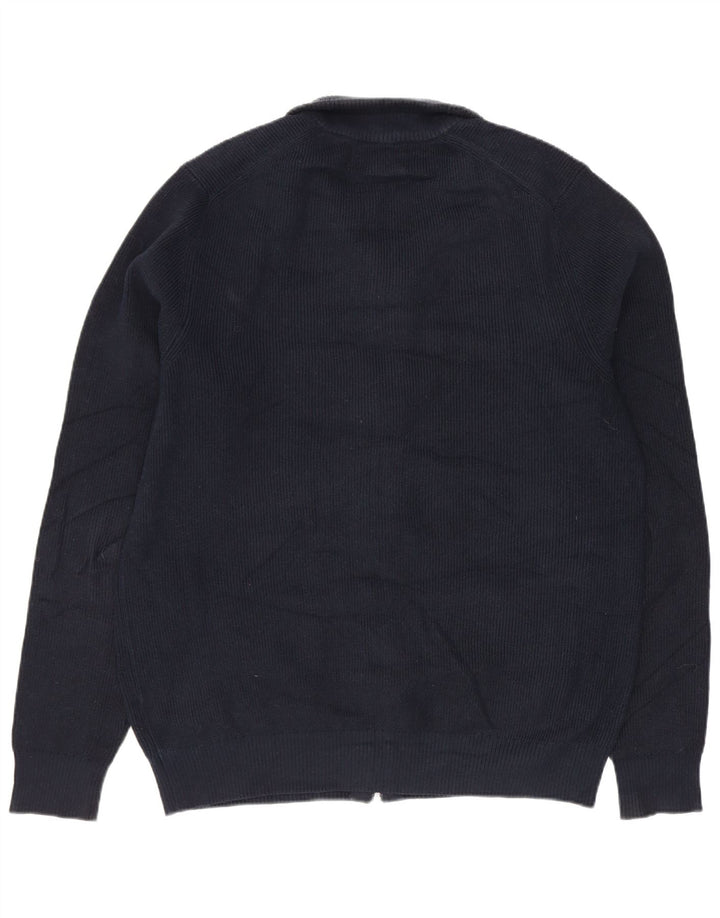 Ανδρικό πουλόβερ ζακέτα Marks & Spencer Medium Navy Blue Polyester