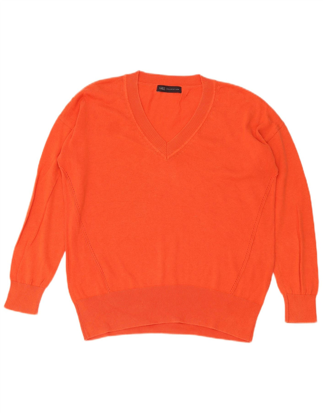 Marks & Spencer Γυναικείο πουλόβερ με V λαιμόκοψη UK 14 Medium Red