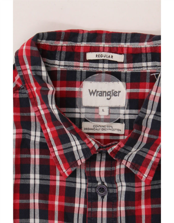 Ανδρικό κοντομάνικο πουκάμισο WRANGLER με κανονική εφαρμογή, μεγάλο πολύχρωμο καρό