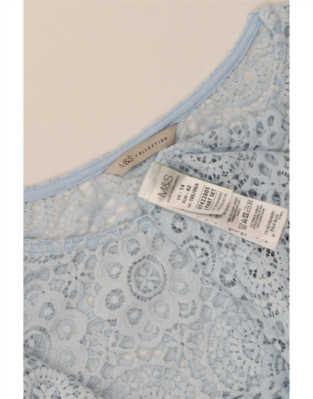 Marks & Spencer Γυναικεία Μπλούζα Τοπ UK 14 Large Blue Floral Polyamide